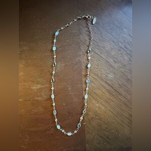 Anthropologie Elegant Gold and Blue Women's Necklace